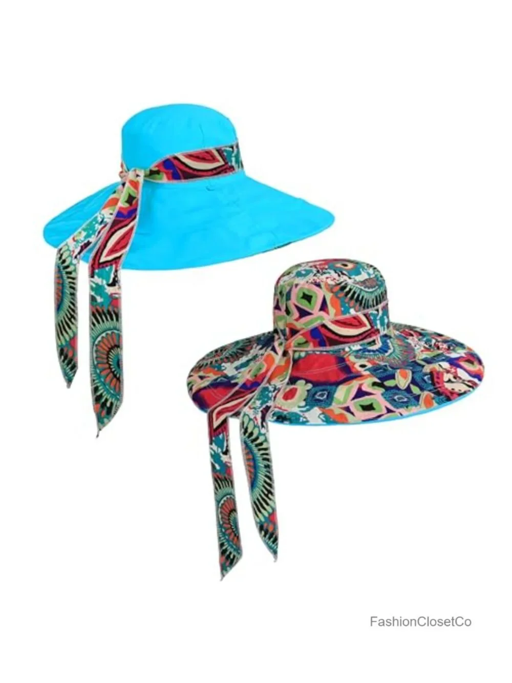 Foldable Sun Hat UPF 50+ Reversible Floppy Wide Brim Beach Bucket Hat